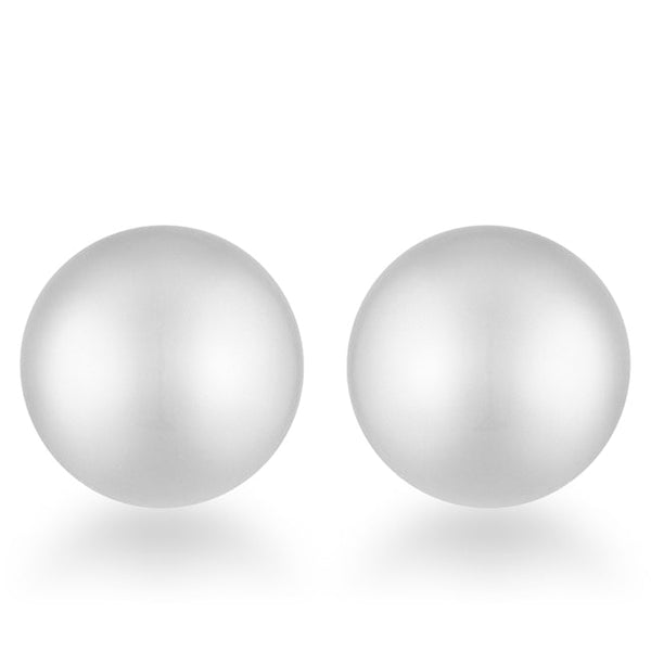 LOVCIA Timeless Rhodium-Plated Sphere Stud Earrings