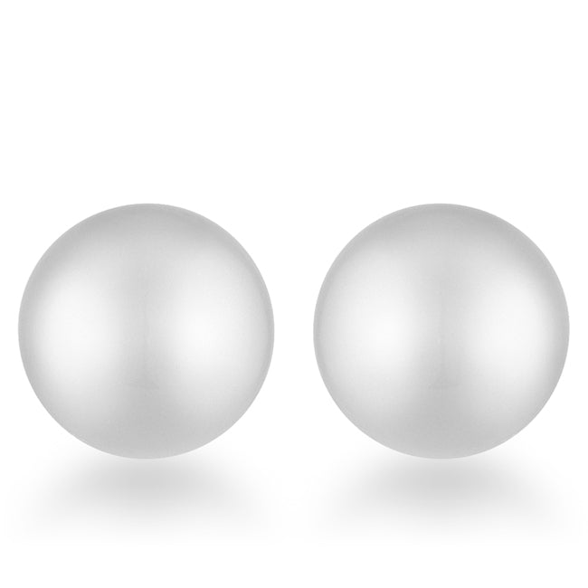 LOVCIA Timeless Rhodium-Plated Sphere Stud Earrings