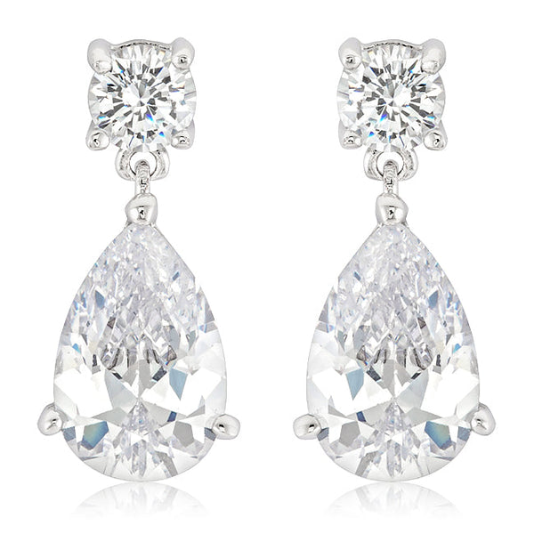 LOVCIA Sparkling Platinum-Luster Zirconia Earrings