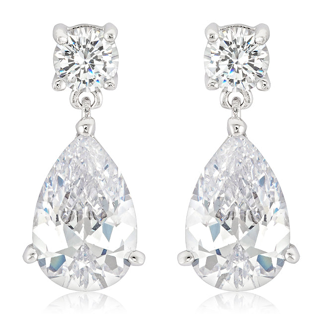 LOVCIA Sparkling Platinum-Luster Zirconia Earrings