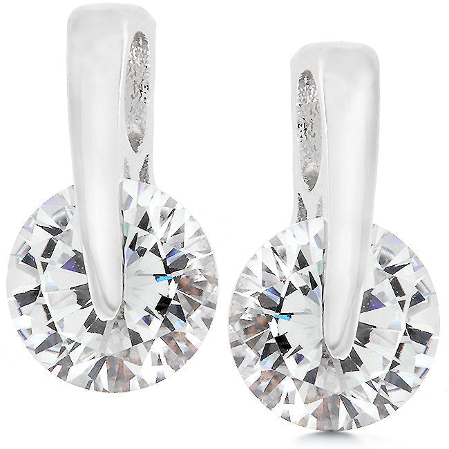 LOVCIA Radiant Rhodium-Plated Cubic Zirconia Earrings