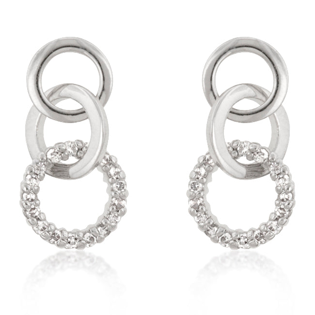 LOVCIA Elegant Rhodium-Plated Triple Hoop Earrings