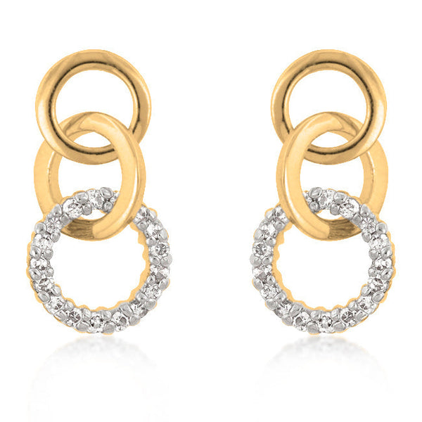 LOVCIA Elegant Gold-Plated Triplet Hoop Earrings