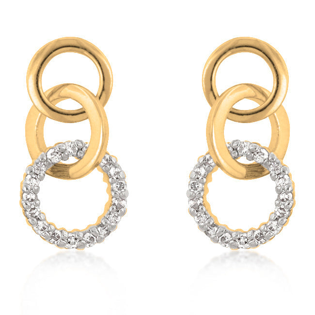 LOVCIA Elegant Gold-Plated Triplet Hoop Earrings