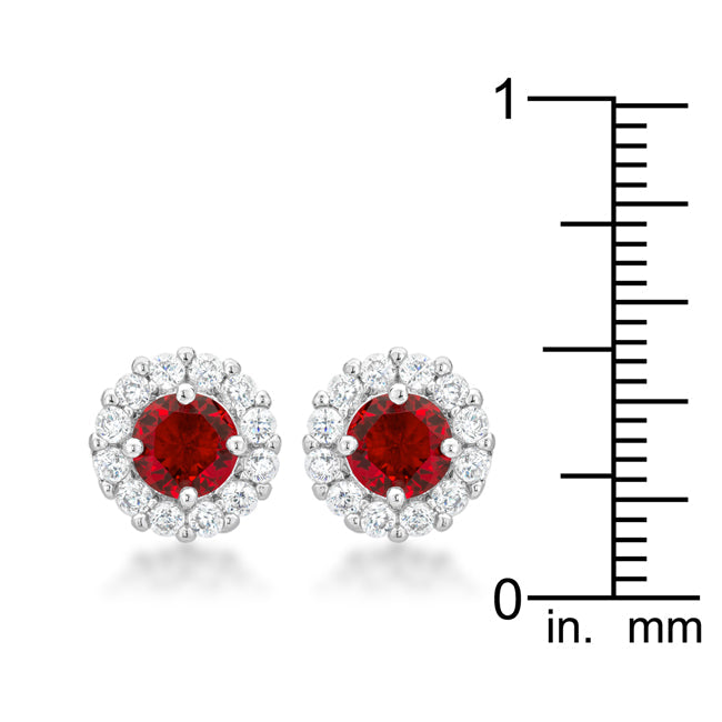 LOVCIA Radiant Ruby Red Bridal Earrings