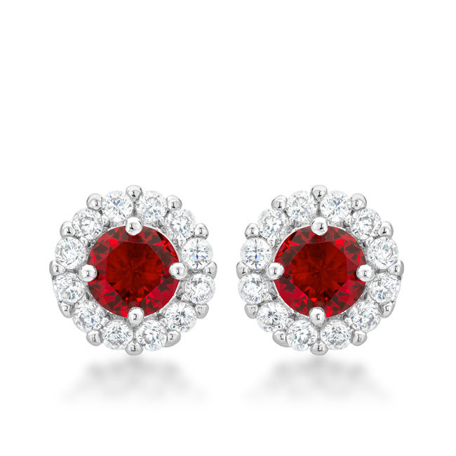 LOVCIA Radiant Ruby Red Bridal Earrings