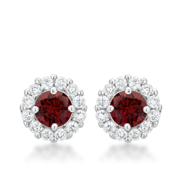 LOVCIA Garnet Red Bella Bridal Elegance Earrings