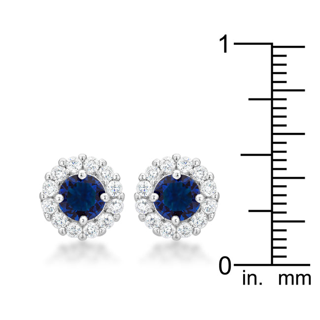 LOVCIA Elegant Blue Bella Bridal Earrings with Platinum Luster