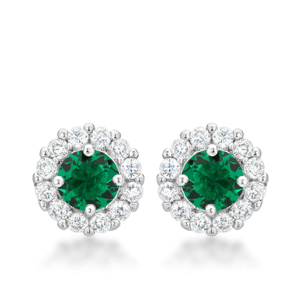 LOVCIA Elegant Green Bella Bridal Earrings