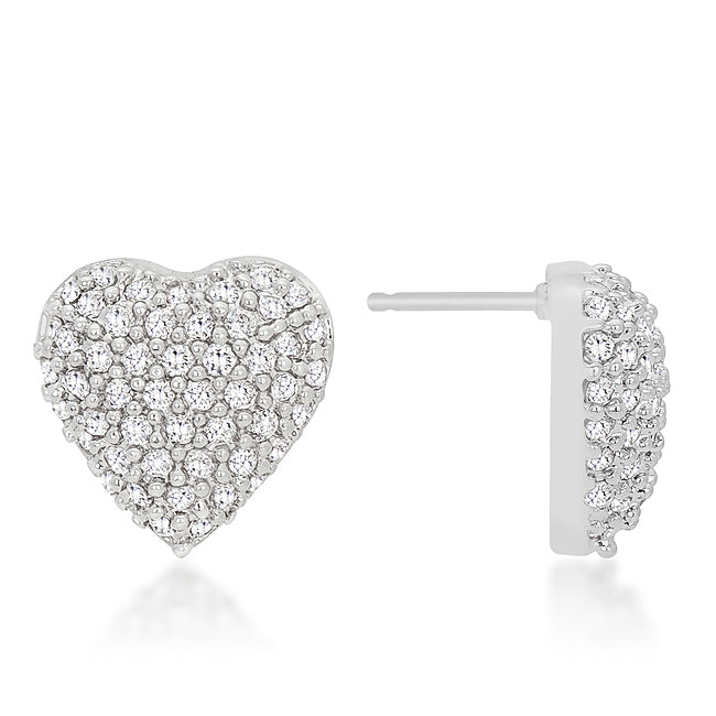 LOVCIA Radiant Pave Heart Shape Earrings