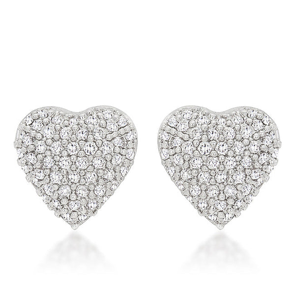 LOVCIA Radiant Pave Heart Shape Earrings