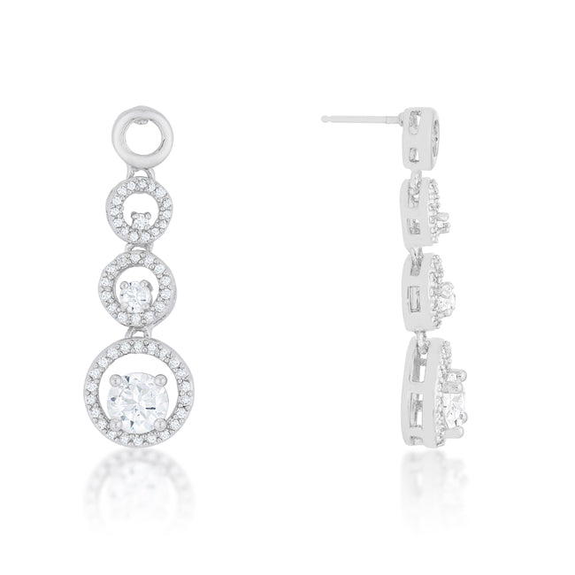 LOVCIA Elegant Rhodium-Plated Graduated Drop Earrings