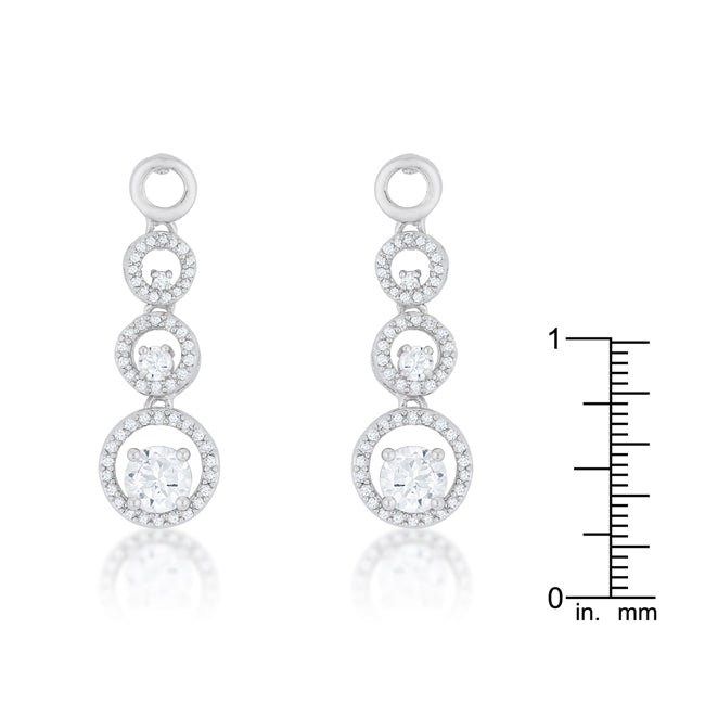 LOVCIA Elegant Rhodium-Plated Graduated Drop Earrings