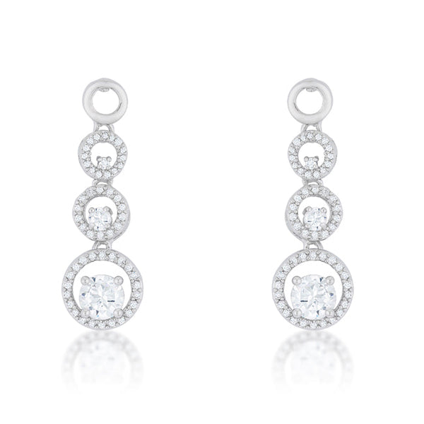 LOVCIA Elegant Rhodium-Plated Graduated Drop Earrings