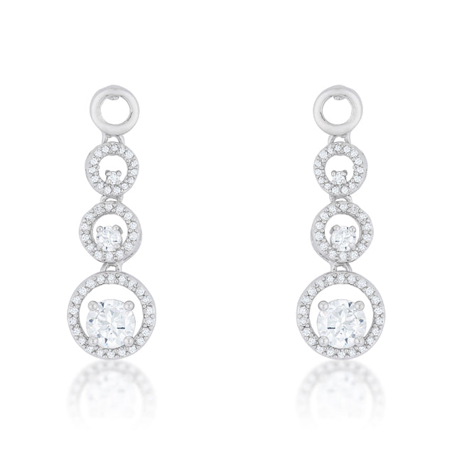 LOVCIA Elegant Rhodium-Plated Graduated Drop Earrings