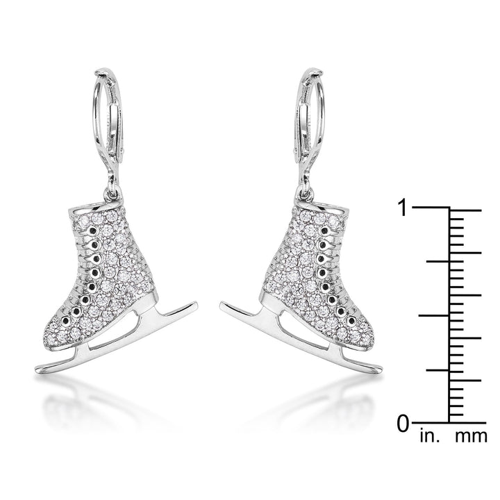 LOVCIA Elegant .85Ct Rhodium-Plated Ice Skate Earrings