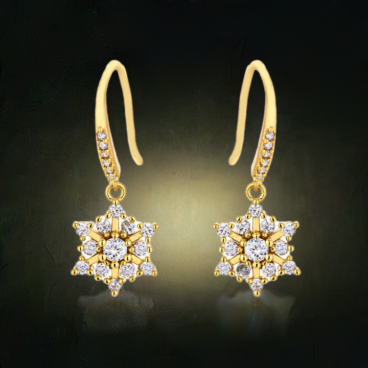 Buy Earrings for Women - Shop LOVCIA Elegant 18k Gold Plated Snowflake Dangle Earrings