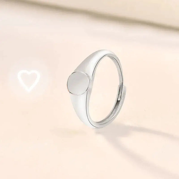 Lovcia Fashion Heart Projection 925 Sterling Silver Adjustable Ring-Rings-Silver-Silver