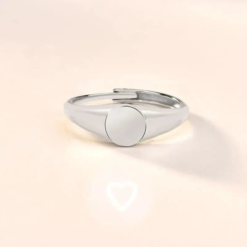 Lovcia Fashion Heart Projection 925 Sterling Silver Adjustable Ring-Rings-Silver-Silver