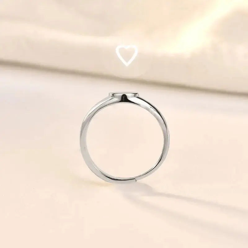 Lovcia Fashion Heart Projection 925 Sterling Silver Adjustable Ring-Rings-Silver-Silver
