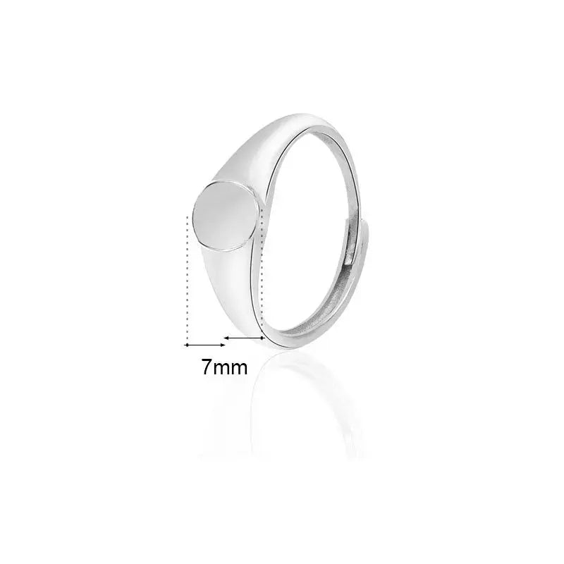 Lovcia Fashion Heart Projection 925 Sterling Silver Adjustable Ring-Rings-Silver-Silver