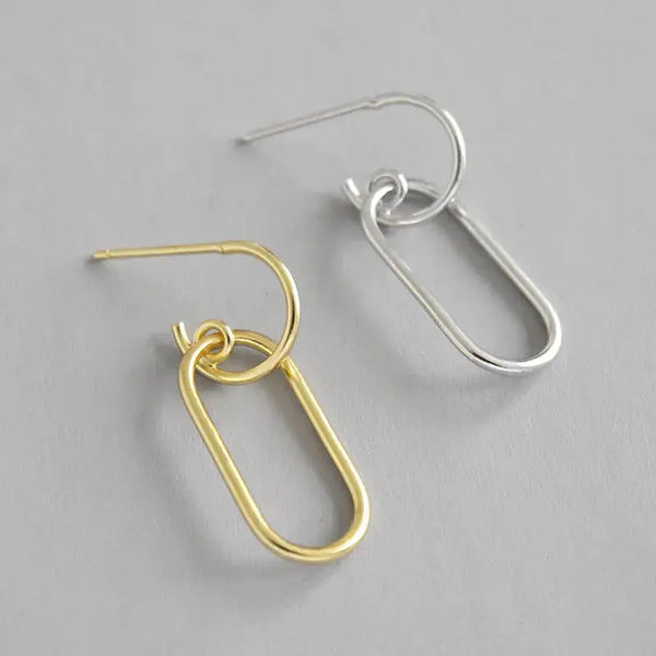 Lovcia Fashion Hollow Geometry Annular 925 Sterling Silver Dangling Earrings-Earrings-Rhodium-Rhodium