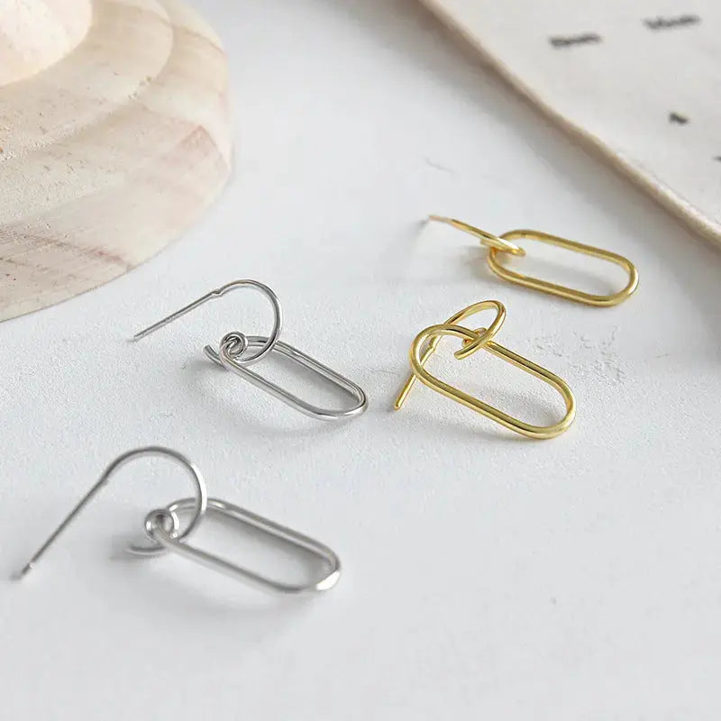 Lovcia Fashion Hollow Geometry Annular 925 Sterling Silver Dangling Earrings-Earrings-Rhodium-Rhodium