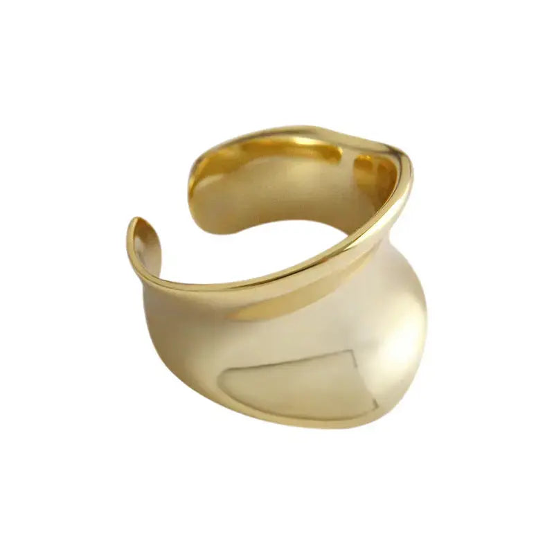 Lovcia Fashion Irregular Concave 925 Sterling Silver Adjustable Ring-Rings-Silver-Silver