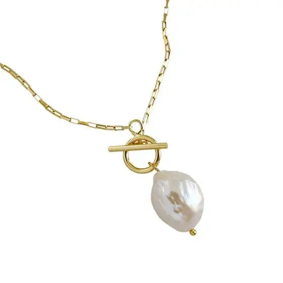 Lovcia Fashion Irregular Natural Pearl 925 Sterling Silver Necklace-Necklaces-