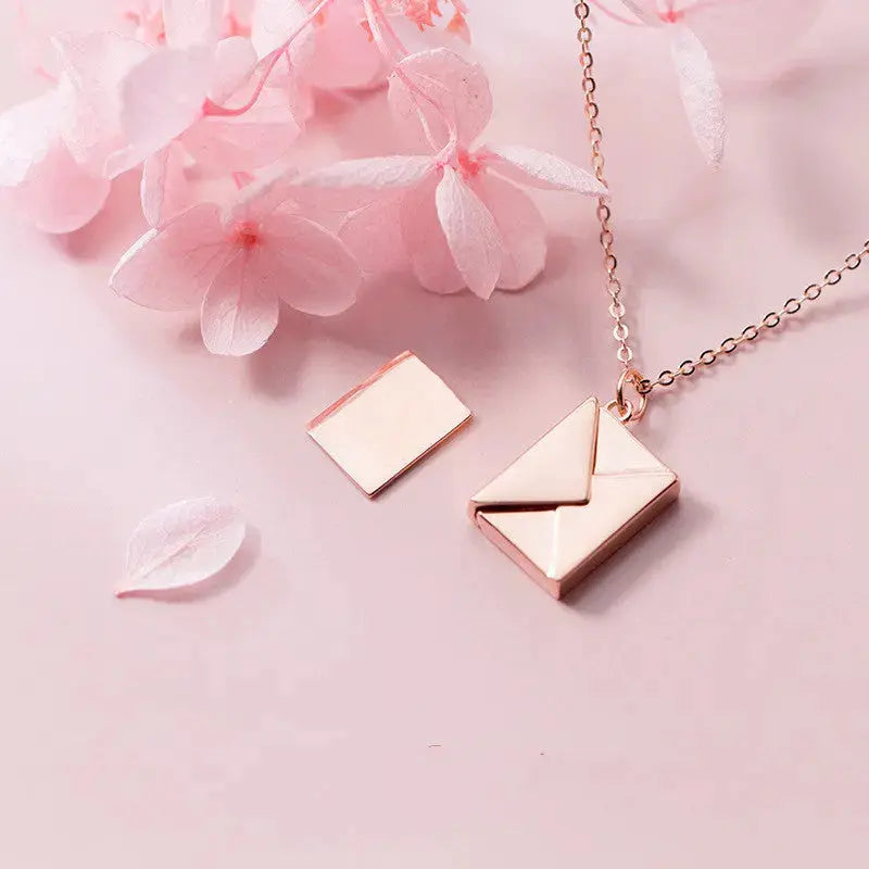 Lovcia Fashion Jewellery Envelop Necklace Women Lover Letter Pendant Best Gifts For Girlfriend-Necklaces-Gift box-Gift box