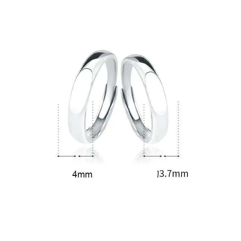 Lovcia Fashion LOVE Projection 925 Sterling Silver Adjustable Promise Ring-Rings-Men Ring-Men Ring