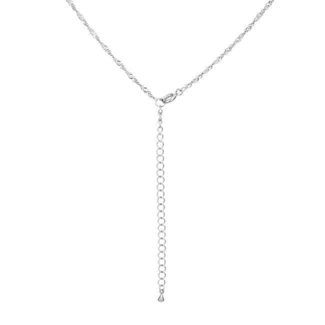 Buy LOVCIA Elegant 16 Inch Silver Twisted Necklace - Latest women's necklace