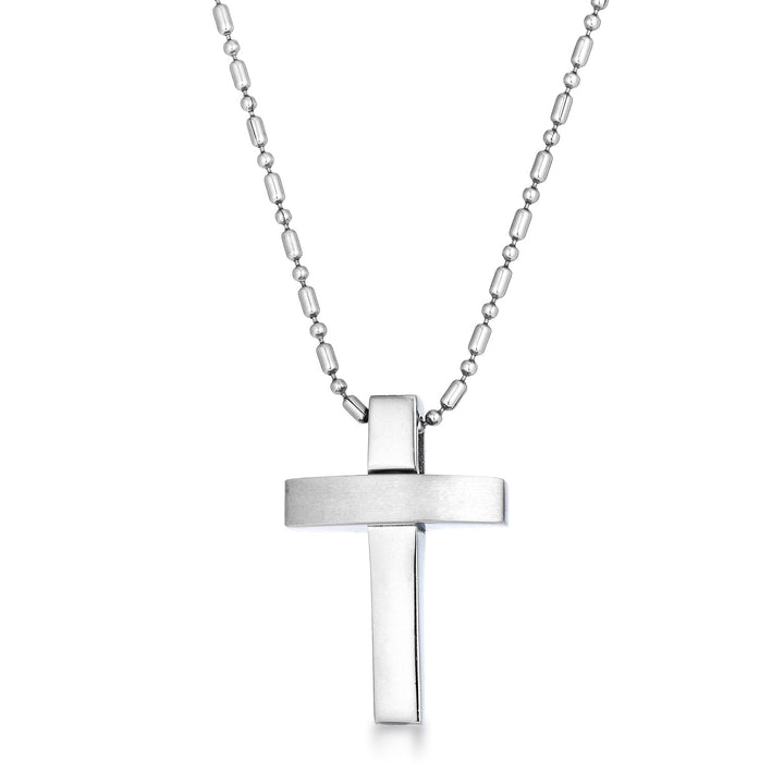 Buy LOVCIA Sleek Dual-Finish Stainless Steel Cross Pendant Necklace - Latest women's necklace