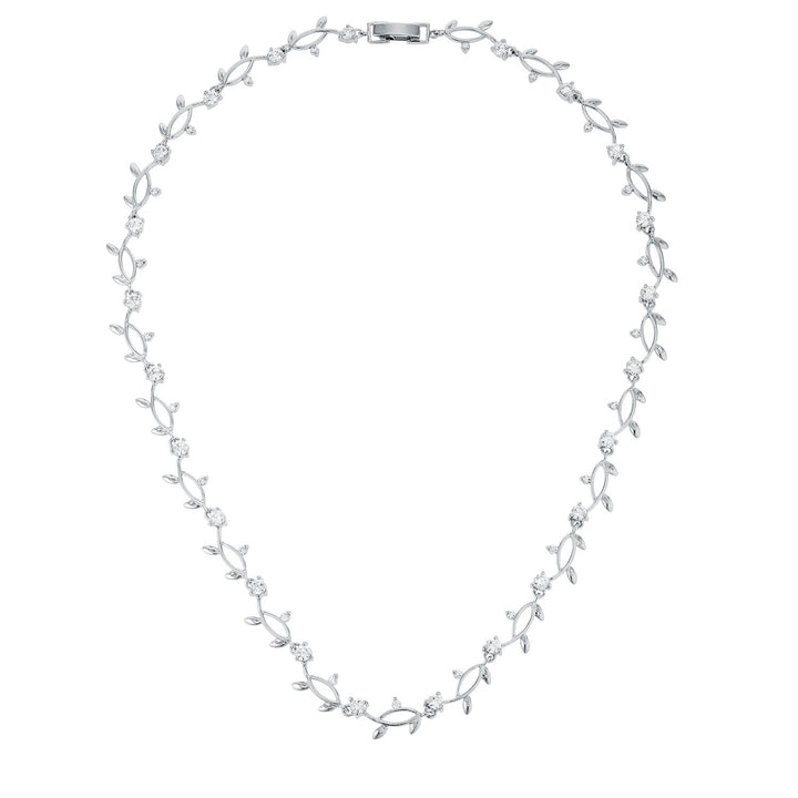 Buy LOVCIA Sleek Rhodium-Plated Vine Necklace - Latest women's necklace