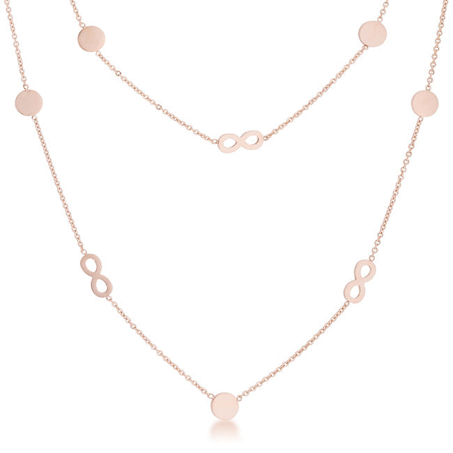 Buy LOVCIA Rose Gold Infinity Layered Necklace with Disc Accents - Latest women's necklace