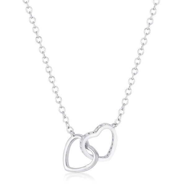 Buy LOVCIA Intertwined Hearts Necklace with Sparkling CZ Stone - Latest women's necklace