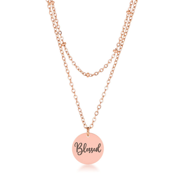 Buy LOVCIA Stylish Faith-Inspired Rose Gold Pendant Necklace - Latest women's necklace