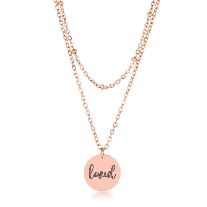 Buy LOVCIA Elegant Rose Gold LOVED Pendant Necklace - Latest women's necklace