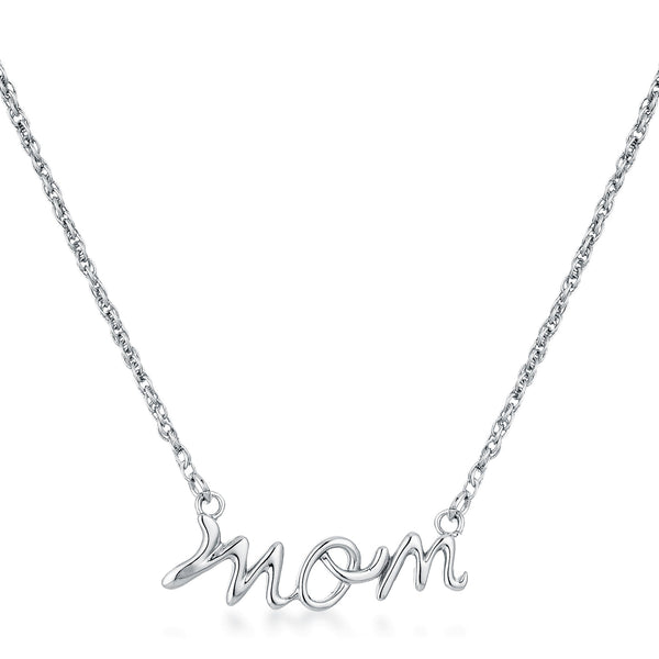 Buy LOVCIA Sleek Rhodium-Plated Mom Necklace - Latest women's necklace