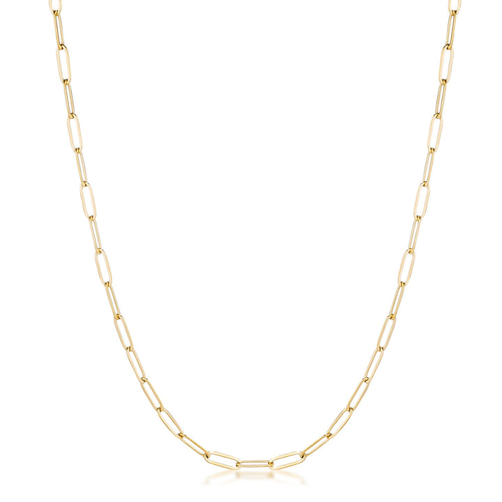 Buy LOVCIA Goldtone Paperclip Chain Necklace - Mid Size Statement Piece - Latest women's necklace