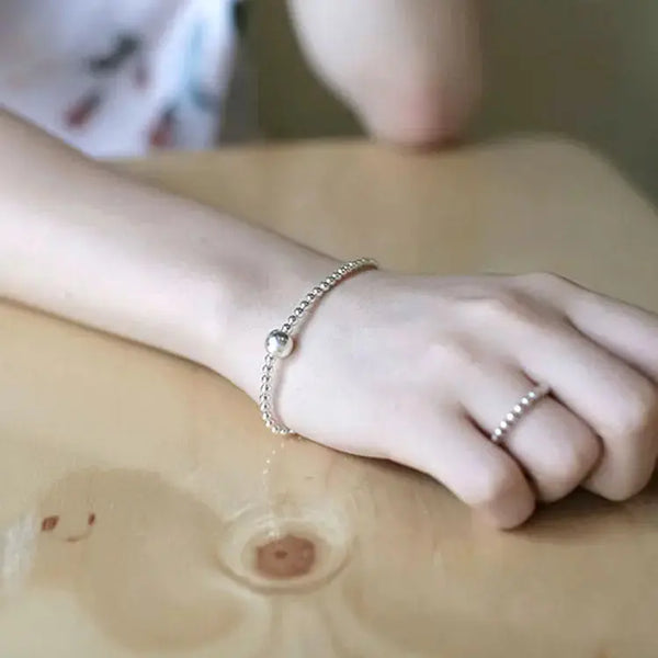 Lovcia Fashion New Beads 925 Sterling Silver Bracelet-Bracelets-Rhodium-Rhodium