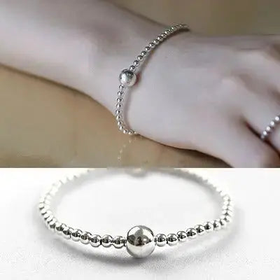 Lovcia Fashion New Beads 925 Sterling Silver Bracelet-Bracelets-Rhodium-Rhodium