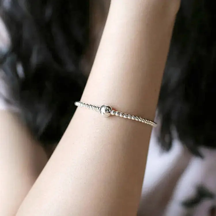 Lovcia Fashion New Beads 925 Sterling Silver Bracelet-Bracelets-Rhodium-Rhodium