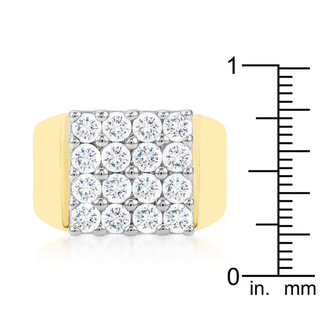 LOVCIA Radiant Cubic Zirconia Men's Square Ring