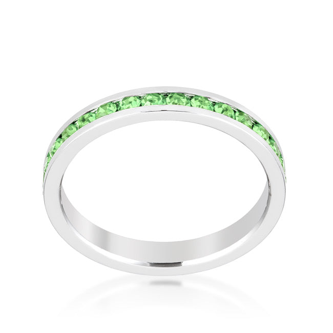 LOVCIA Elegant Peridot Crystal Eternity Band