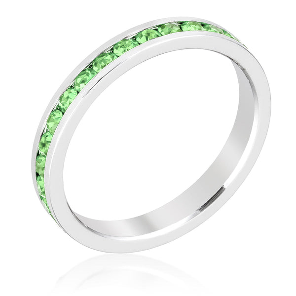 LOVCIA Elegant Peridot Crystal Eternity Band