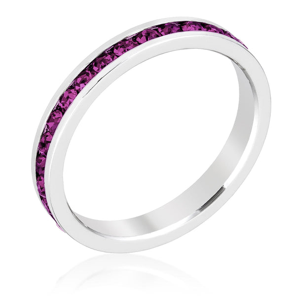 LOVCIA Amethyst Crystal Eternity Band with Platinum Luster