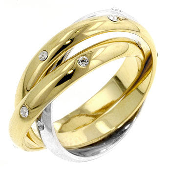 LOVCIA Elegant Two-Tone Eternity Ring Trio Set