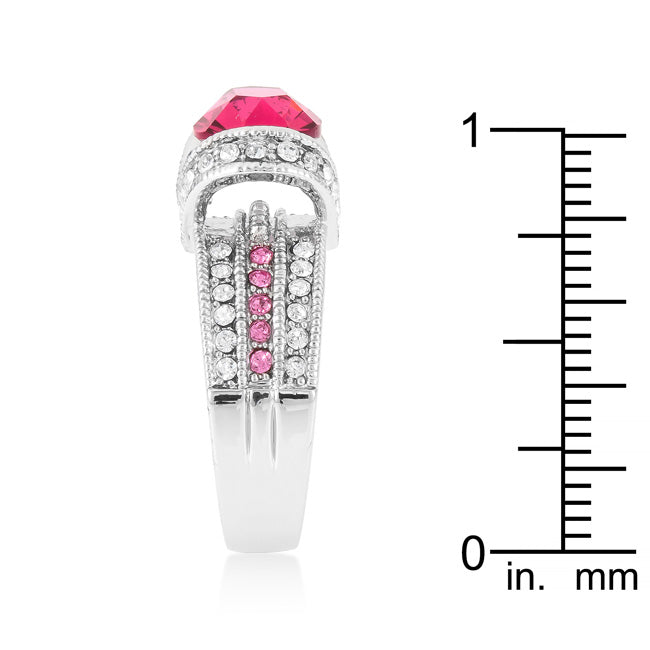 LOVCIA Mystic Red Cubic Zirconia Oval Ring