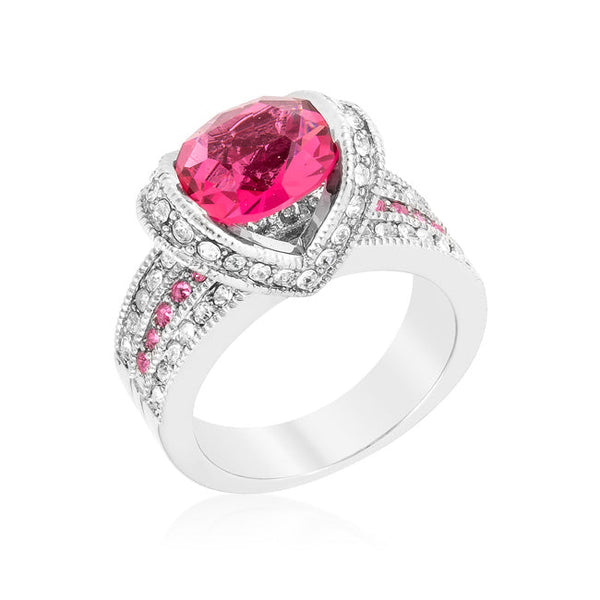 LOVCIA Mystic Red Cubic Zirconia Oval Ring